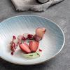 Ceramic Plates 8 Inch Household Blue New High Aesthetic Exquisite Dining Tableware High-class Round Simple Breakfast Dish