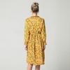 Vintage Collar Long Sleeve Corduroy Floral Dress Women's Party Ruffle Dress Bohemia Print Dress
