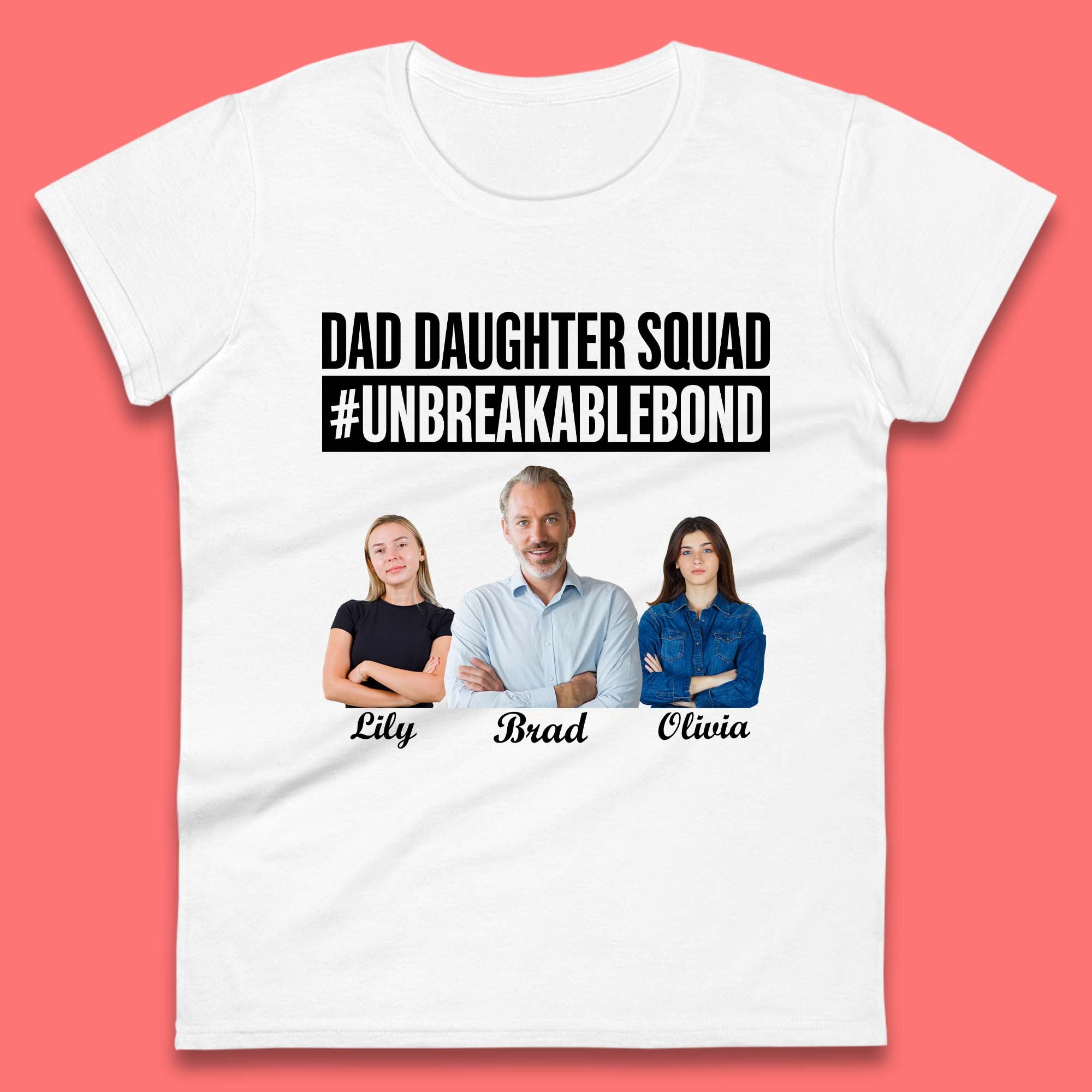 Personalised Dad Daughter Squad Womens T-Shirt Mens Tops Tees Unisex 4XL