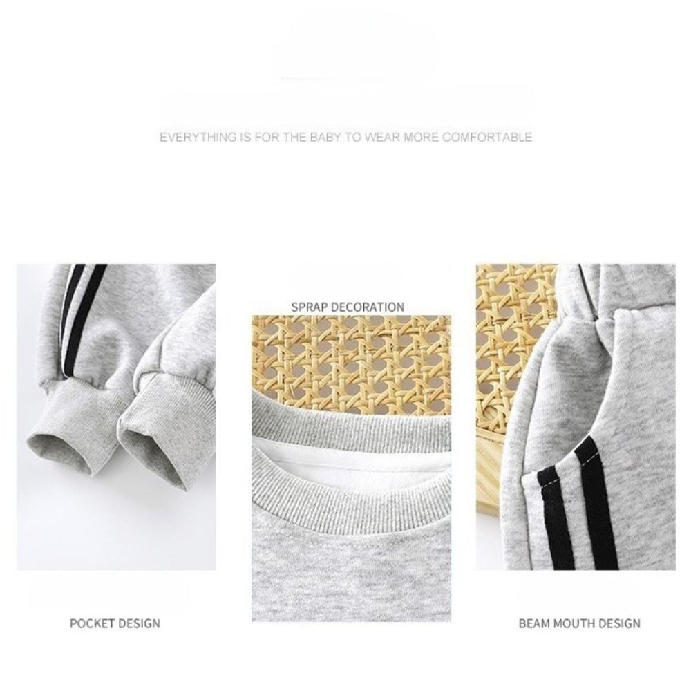 Children's Autumn and Winter Thick Velvet Warm Sports Pullover and Sweatpants Two-piece Set