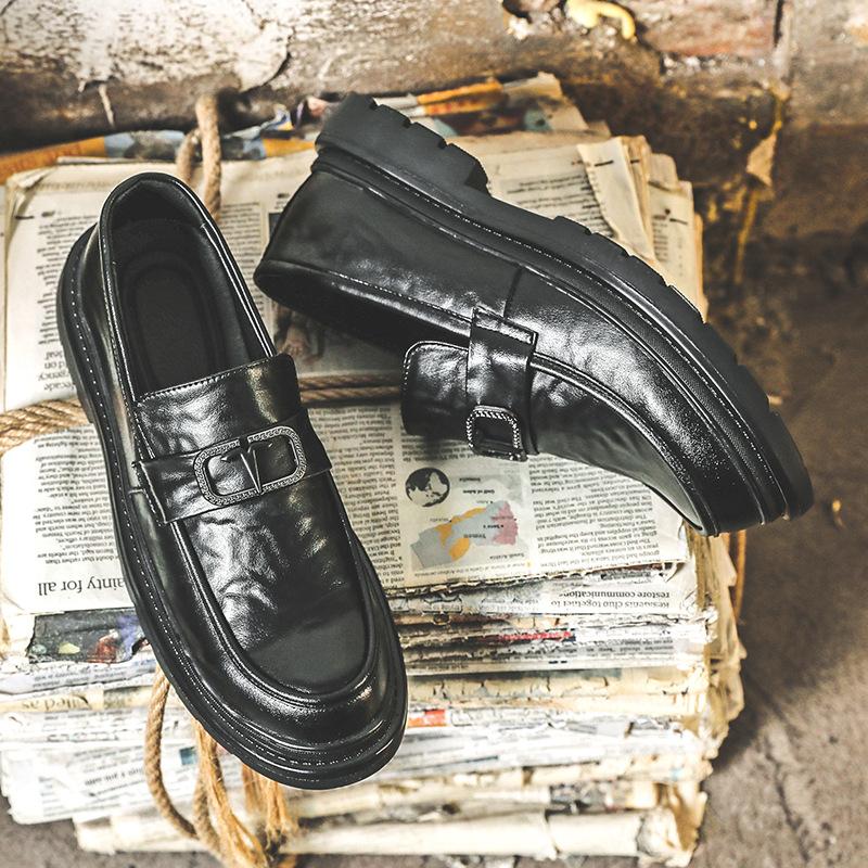 Leather Shoes Men'S Business Dress Trendy British Large Size Men'S Shoes Lazy Shoes One Pedal Men'S Casual Shoes 3518-J