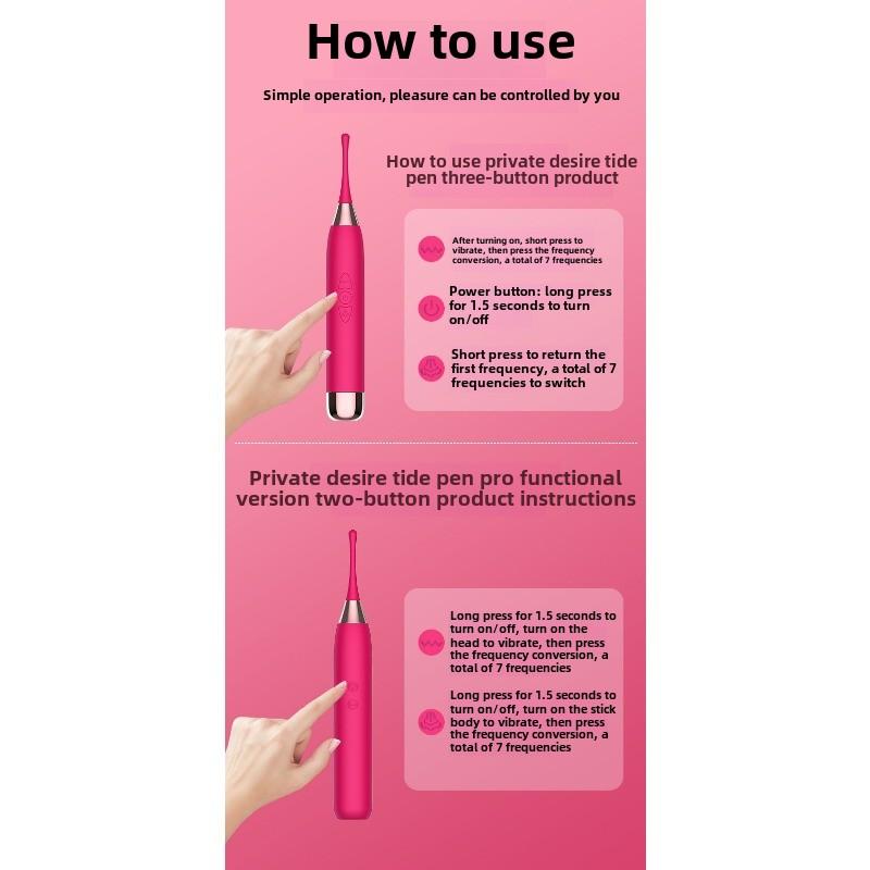 Private Desire Point Tide Pen Female High-frequency Double Head Vibration Tip Point Orgasm Stimulation Vibrator Masturbator