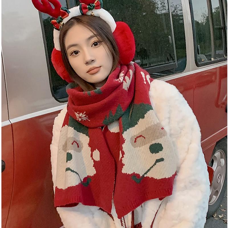 Viney high-end red scarf windproof and cold proof Christmas gift New Year's gift