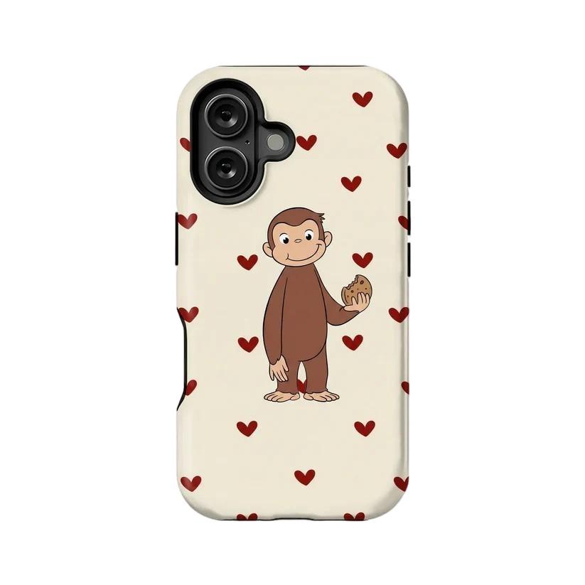 

Luxury Clmj Cute Giraffe Curious Monkey Phone Case for iPhone 17 16 15 14 13 12 11 X Air Pro Max Plus Double-layer Back Cover iPhone 17 Pro