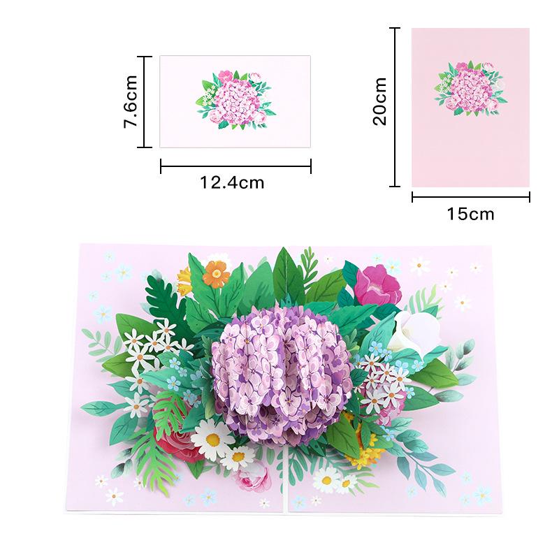 Popular 3D Handmade Christmas Bouquet Greeting Card