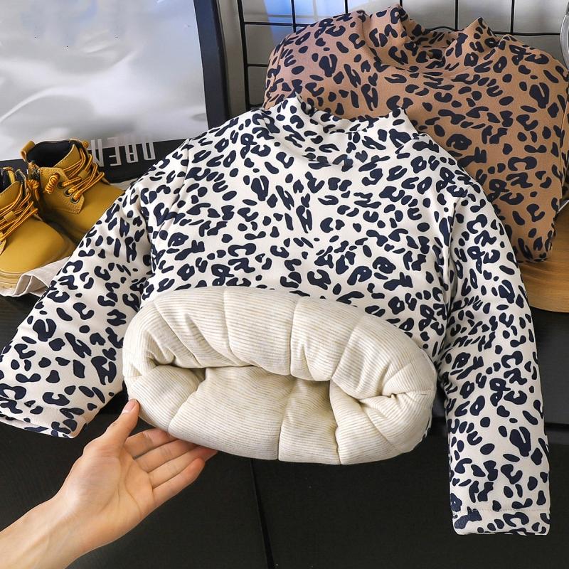 

Зимняя детская хлопковая куртка с плюшевой подкладкой, теплый комплект одежды, леопардовый принт, для мальчиков и девочек, флисовые теплые топы, детские наряды 140 белый