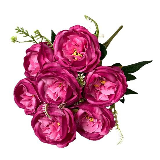 Artificial Rose Bouquet 7 Head Realistic Fake Flower Home Office Wedding Party Table Centerpiece