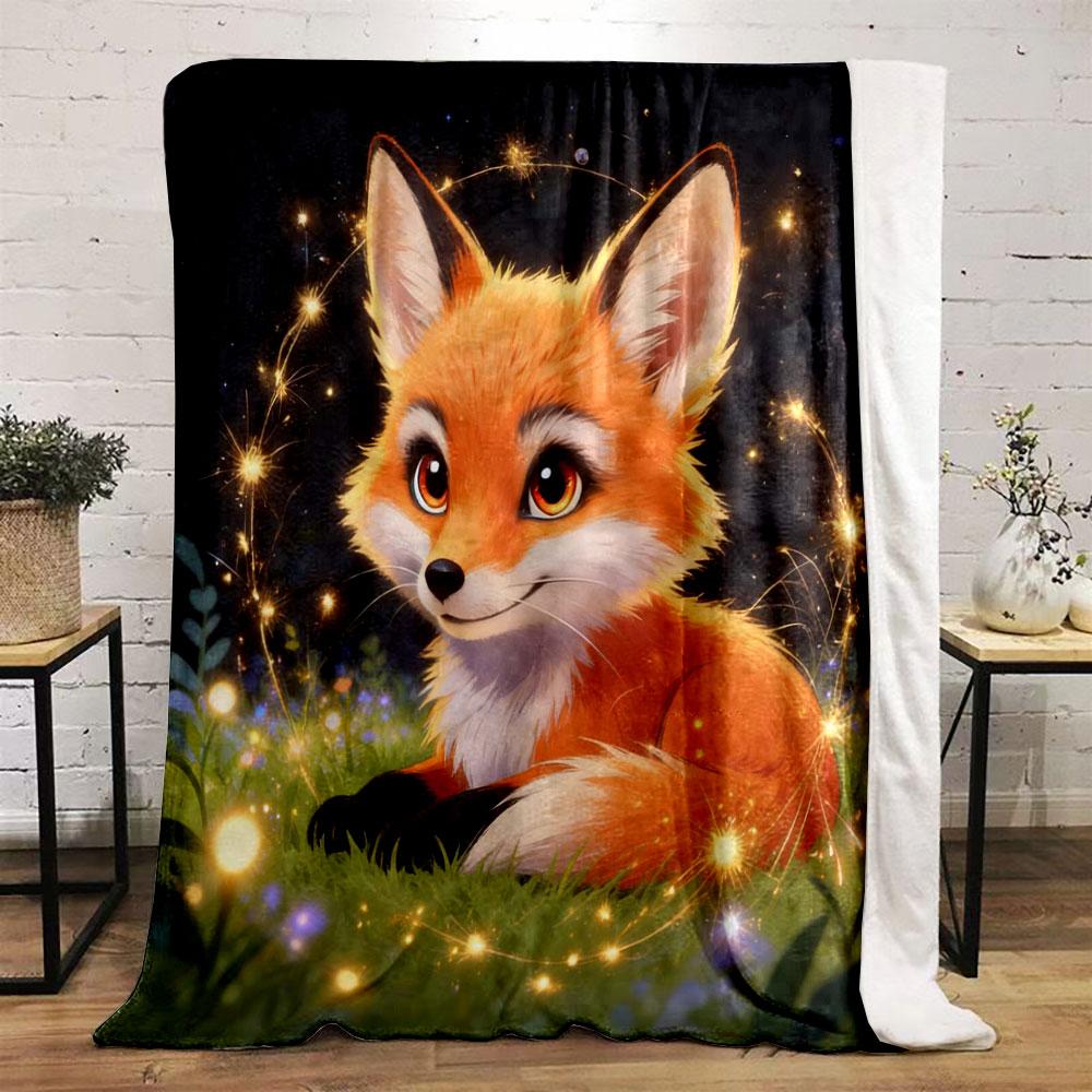 6 Styles A Fox Under A Dreamy Starry Sky Print Warm Comfortable Blanket Home Travel Camping for Adults and Kids Luxury Gifts