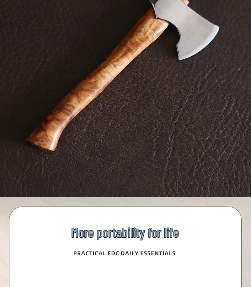 Exquisite Mini Axe Desktop Ornament and Pencil Sharpener with Wooden Handle