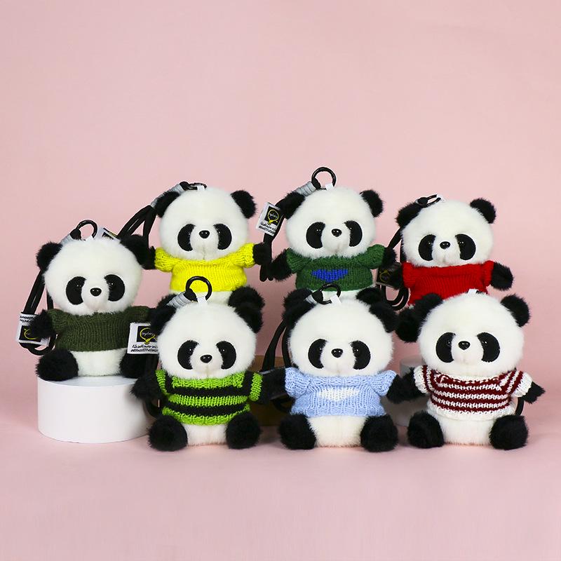 Premium Scented Panda Pendant Backpack: Dressed-Up Panda Doll In Various Styles