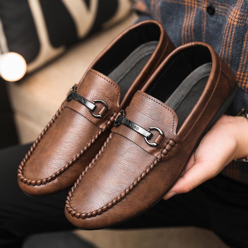 Summer Business Casual Shoes Men Fashion Men Shoes Black Leather Loafers Men Moccasins Slip On Men's Flats Male Driving Shoes