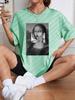 Mona Lisa Drinking Beverages Womens Tshirt Summer Breathable Casual T Shirt Loose Soft Tops Hip Hop Oversize Fashion Clothes