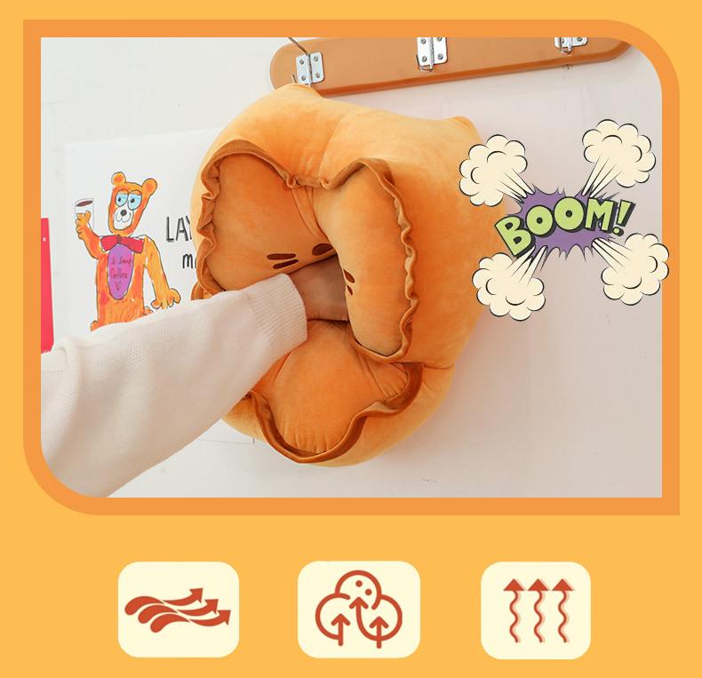 Weiches Lebkuchen-Katzenkissen: Plüsch 3D Spielzeug & Bett Rückenlehne Geschenk