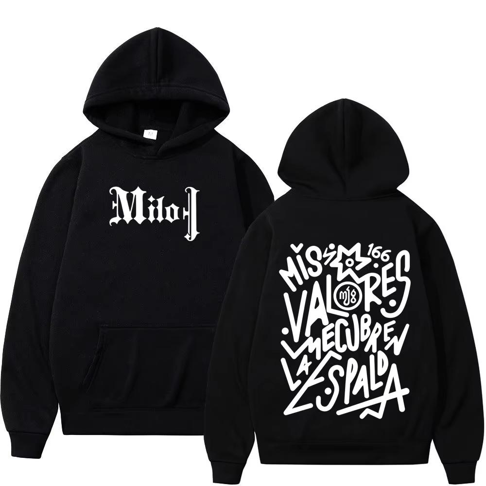 

Rapper Milo J Fashion Graphic Hoodies Men Women Vintage Pullover Loose Thick Oversized Gothic Punk Hooded Sweatshirts Top S