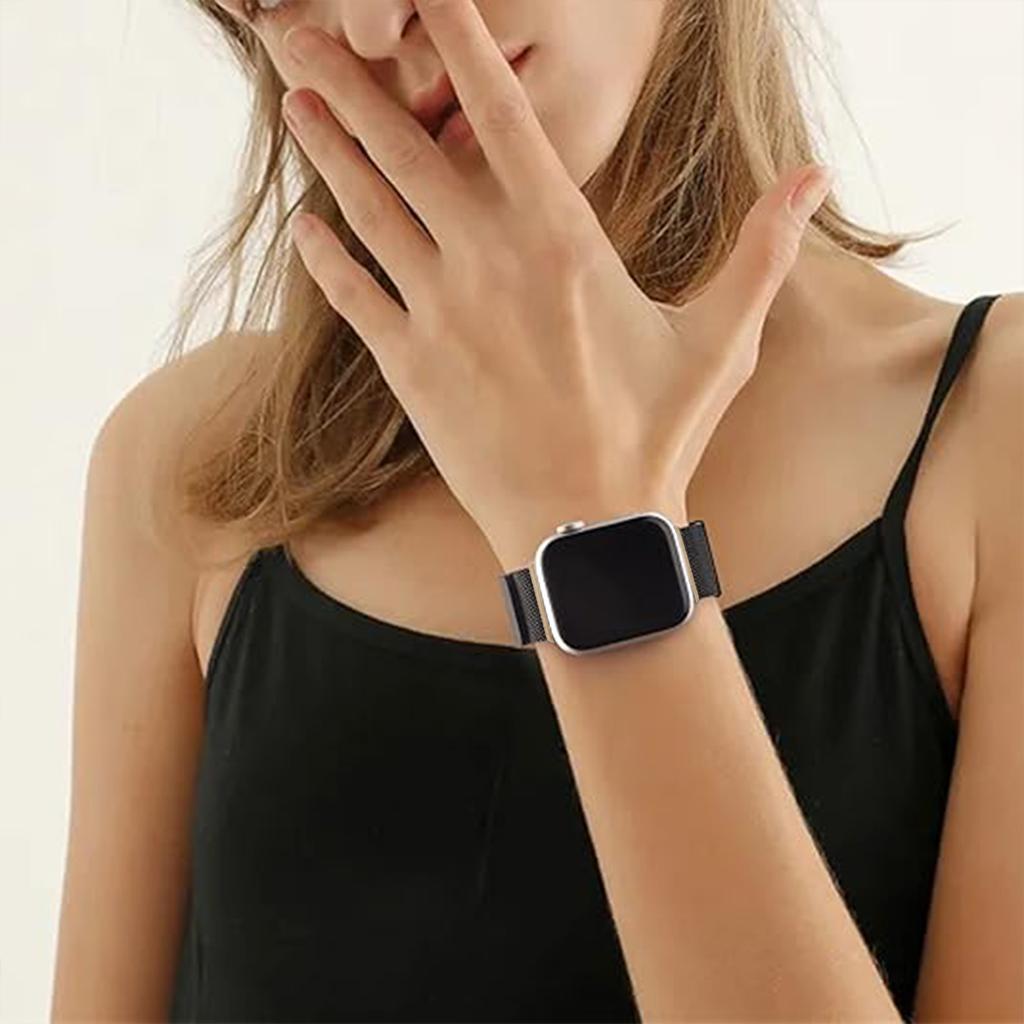 KALEBOL For Apple Watch Series 10 42mm/9 8 7 41mm/SE (2023) SE (2022) SE 6 5 4 40mm/3 2 1 38mm Milanese Metal Watchband