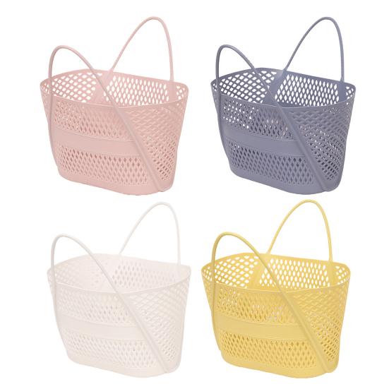 Shower Caddy Basket, Thickened PP Sturdy Organizer, with Reinforced Soft Handle, Quick-Dry Drainage Hole Design Basket, for Bathroom Kitchen Balcony