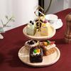 Ozdoby na stół deserowy z litego drewna stojak na ciasto stojak wystawowy talerz na owoce taca na przekąski wielowarstwowy talerz na owoce drewniana półka