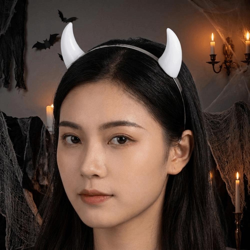 Animal Devil Horn Hairband Glossy Anime Headband Gothic Ox Horn Hair Clips Anime Expo