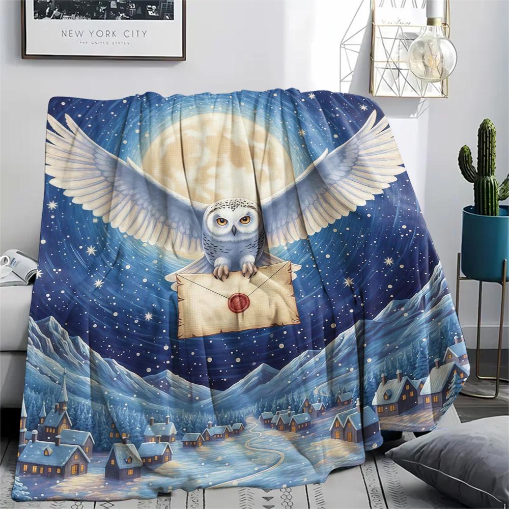 1Pc Cartoon Print Flannel Blanket, High Quality Comfortable for All Seasons, Home Decor, Warmth and Comfort, Perfect for Christmas Birthday Gift