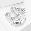 Sleek Horse Design Alloy Brooch Double Color Option Smooth Polished Safety Lapel Pin Everyday Jewelry Piece