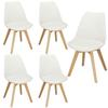 Chaises scandinaves - SPRINGOS - Lot de 4 - Assise rembourrée - Blanc - Charge 125 kg