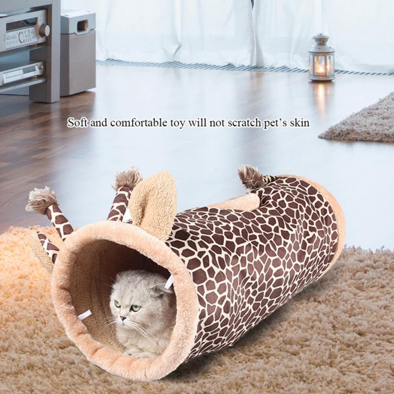 Pet Collapsible Cat Tunnel, Durable Suede Hideaway, Interactive Play Balls, Easy Clean Design, Portable Pet Tunnel, Cozy Cat House for Small Breeds
