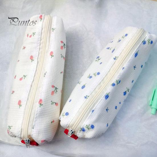 Soft Fabric Pencil Case Cute Floral Case, Mini Cotton Pouch for Pens Pencils Erasers, Lightweight Daily Use Pen Zipper Storage Bag Students,