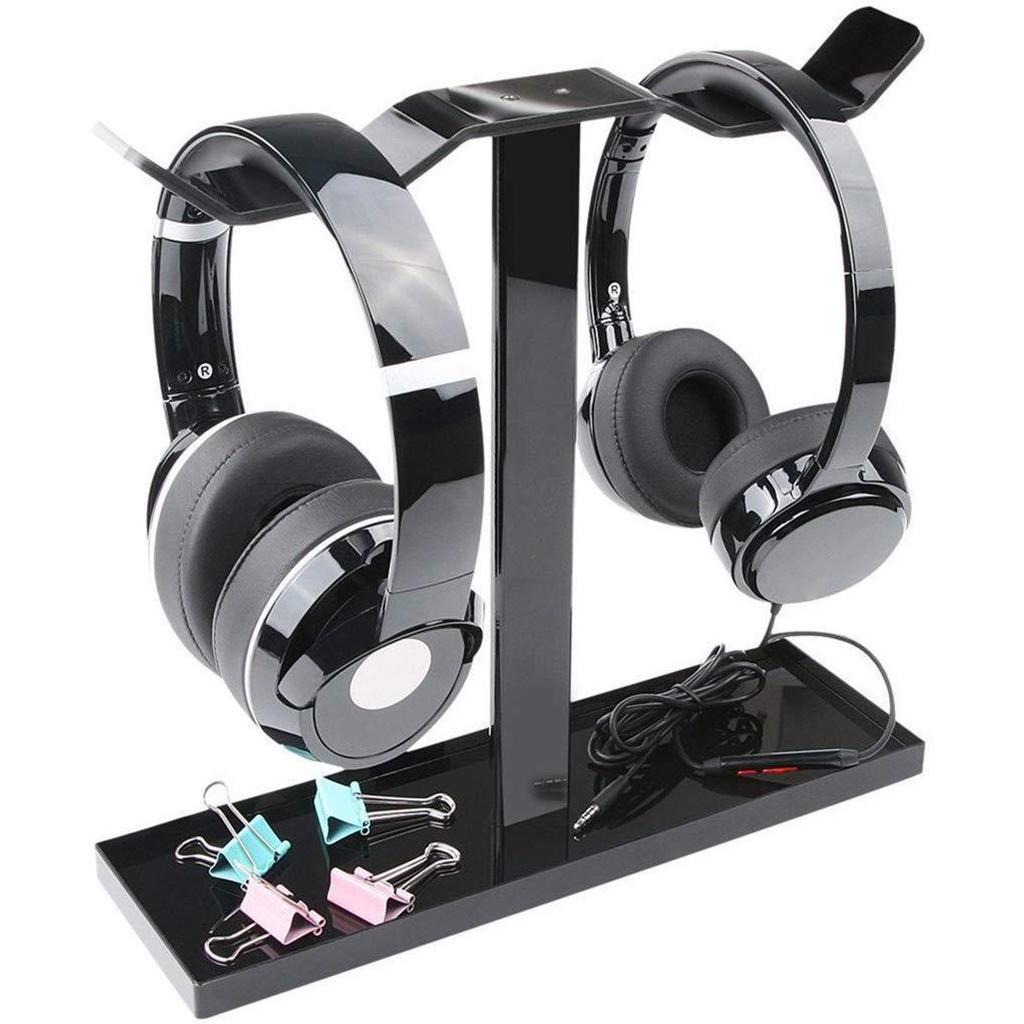 10.2in Height Headset Stand for Head Phone Holder Solid Base Supporting Bar for Most Headphone Size Solid Material ABS F