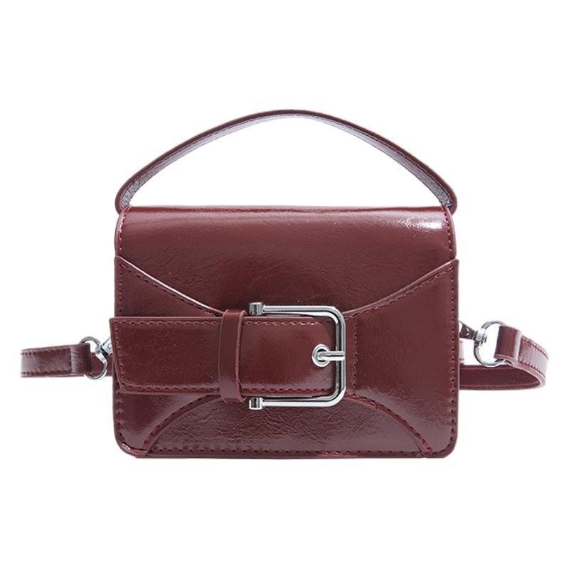 New Messenger Bag Women's Retro Simple Shoulder Bag Niche Design Leather Buckle Decorative Flip Lipstick Bag Tide