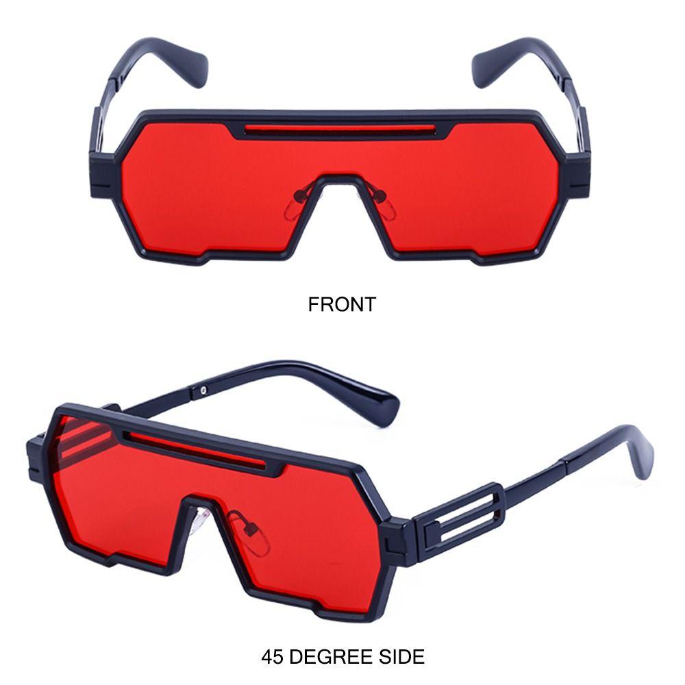 Retro Metal Steampunk Sunglasses Big Frame Punk Irregular Square Sun Glasses UV400 Protection Shades for Men