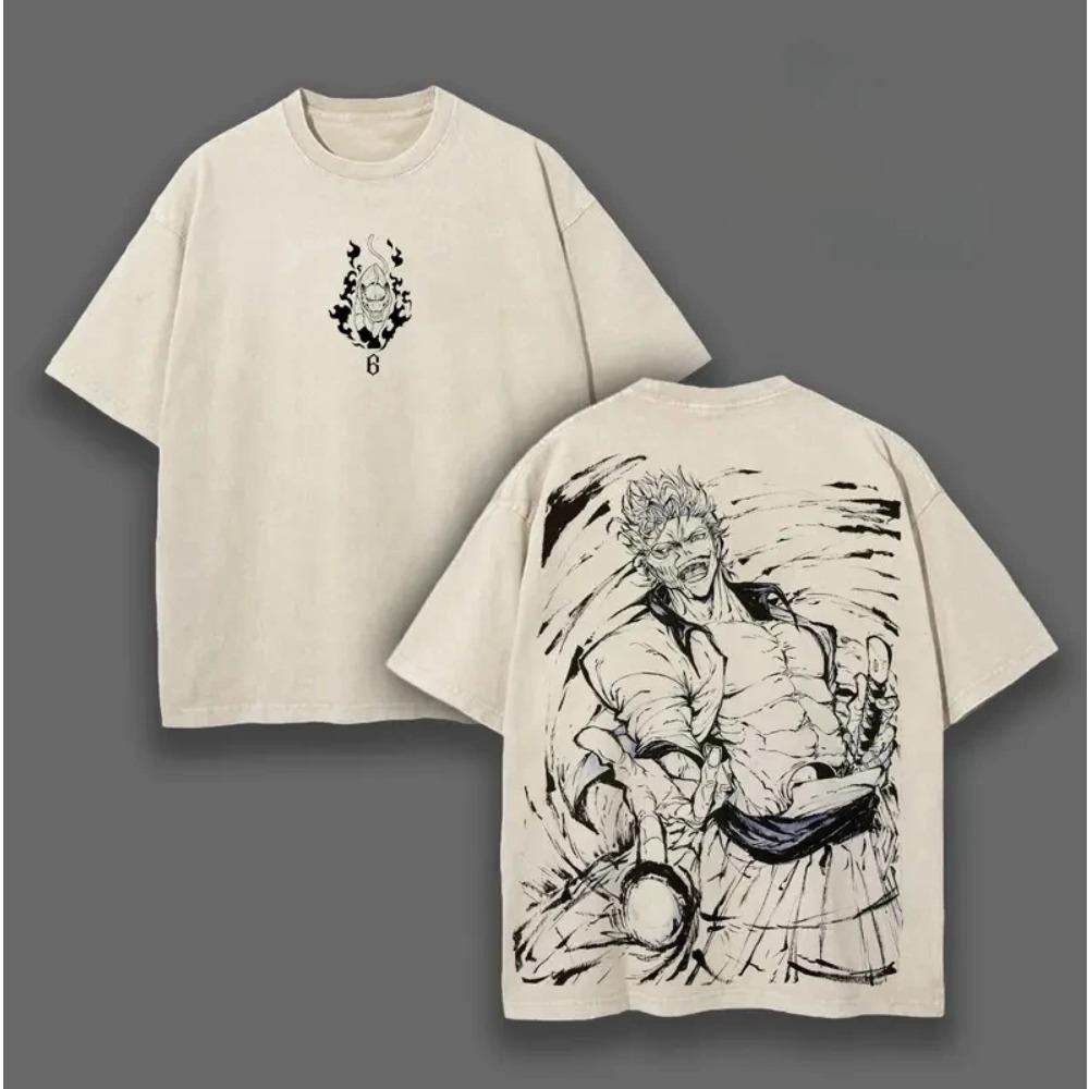 Hot Anime BLEACH Grimmjow Jaegerjaques Graphic Tee Men Clothing Washed Cotton Tshirt Casual T-shirt Harajuku Vintage T Shirt