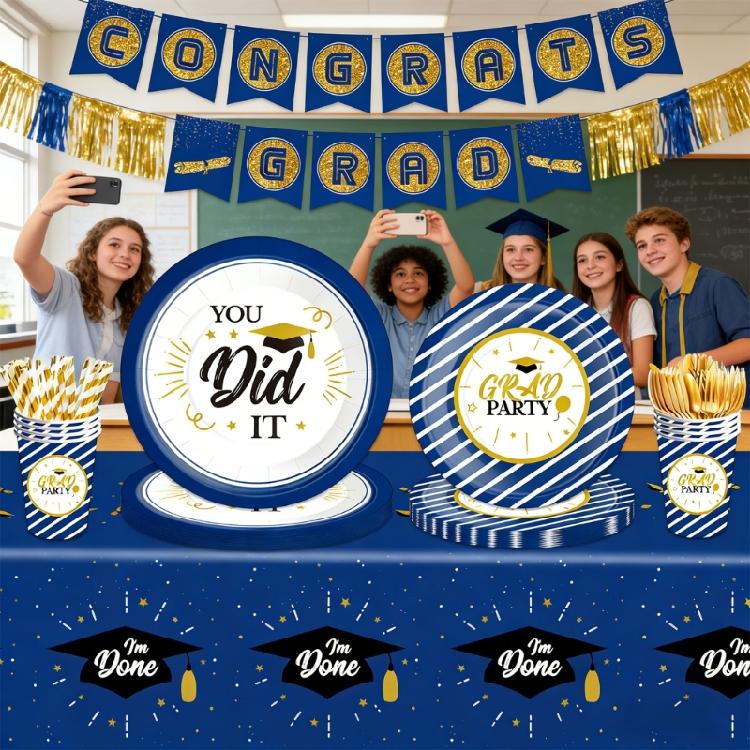 Stylish Graduation Gathering deck White Cardstock Pack For Fast Party arrange