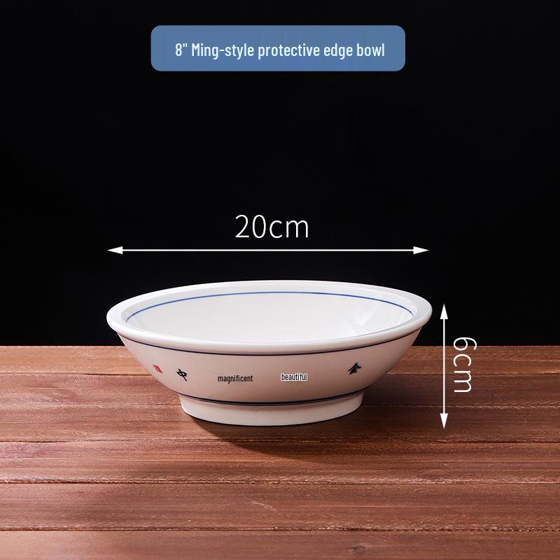 Large High-Footed Ceramic Soup & Noodle Bowl