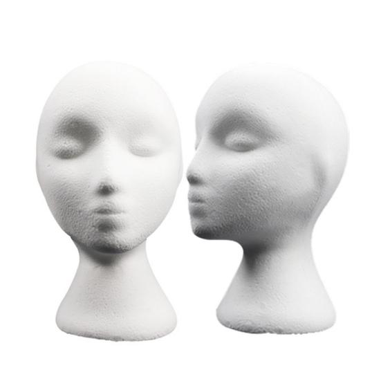 Female Styling Flocking Foam Head Mold Wig Holder DIY Headwear Display