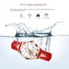 JINSHIDUN Brand Fashion Hollow Inlaid Diamond Four-leaf Clover Mechanical Watch Waterproof Women's Watch