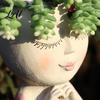 Artistic Sculpture Flower Pot Face Planter Pot Cute Resin Head Vase for Succulents Flowers Decorative Pots Unique Indoor Bedroom Desk Shelf