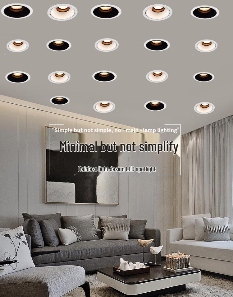 Adjustable Angle Anti-Glare Recessed Spotlight for Guest Rooms and Corridors