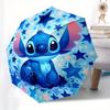 Disney Stitch,Starry,Fantasy Manual Opening and Closing Umbrella, 8-Rib Reinforced Folding Design, Lightweight