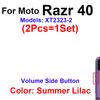 2pcs=1Set Volume Buttons For Motorola MOTO Razr 40 50 Razr 2024 Volume Button Side Key Replacemnet Repair Parts Acessory