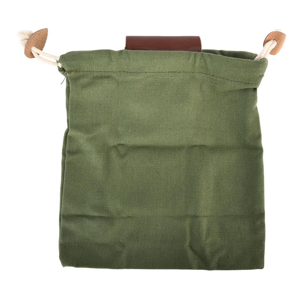 Leather Canvas Foraging Pouch Belt Fruit Picking Bag for Camping Fruit CollectingArmy Green