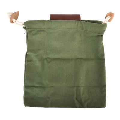 Sac de cueillette de fruits en cuir et toile, ceinture, pour camping, vert armée