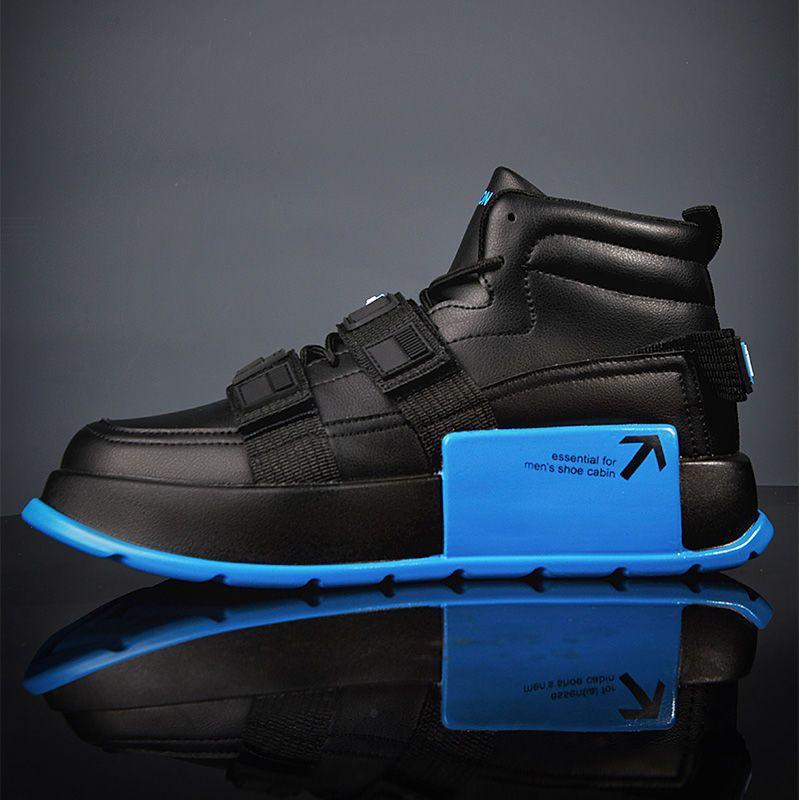 2 Autumn and winter new men's students versatile trendy shoes platform-soled high-top recreational locomotive boots board shoes