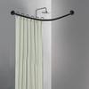 L Shaped Shower Curtain Rail Stainless Steel No Drilling Corner Shower Rail Adjustable Structure Anti-Slip Rubber Pads
