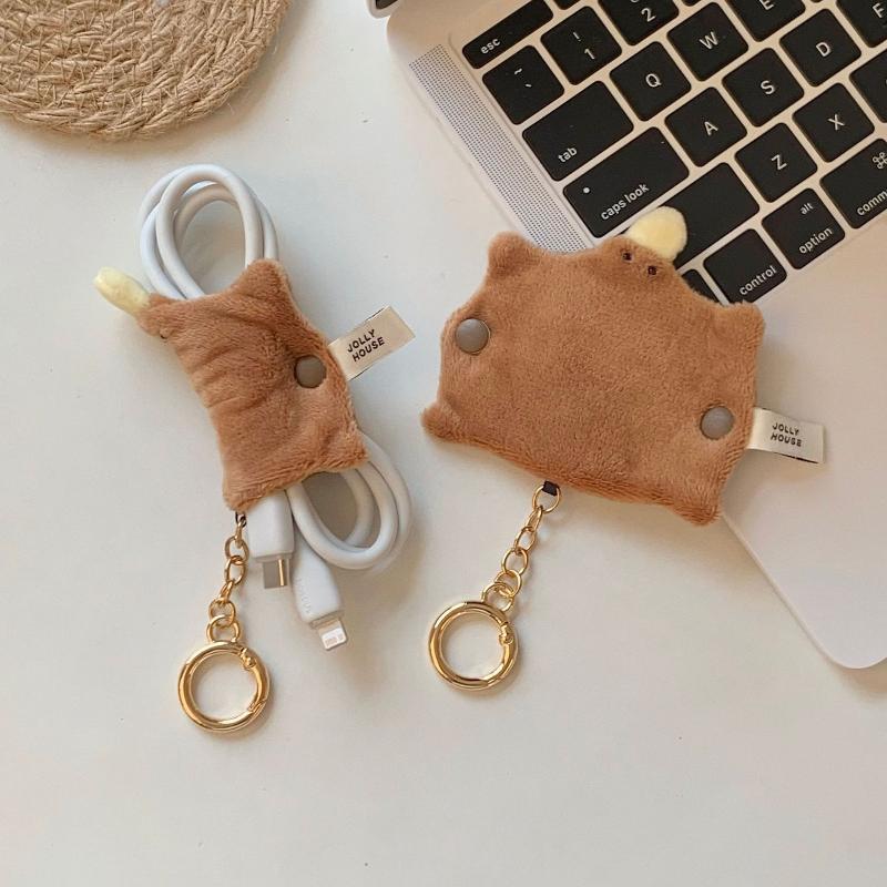 

Cute Plush Platypus Data Cable Organizer Keychain For Earphone Data Cable Headphone Data Cable Organizer Anti-Lost Tidy Pendant A1