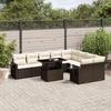 VidaXL Garden Lounge Set 10 Pcs with Brown Cushions Wicker 3268133