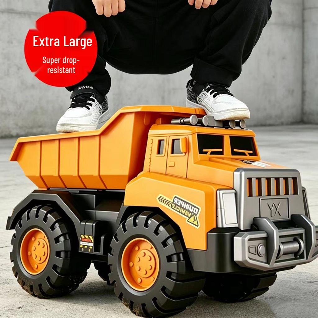 Oversized Children's Ride-On Excavator Truck - Durable Educational Toy Car for Boys