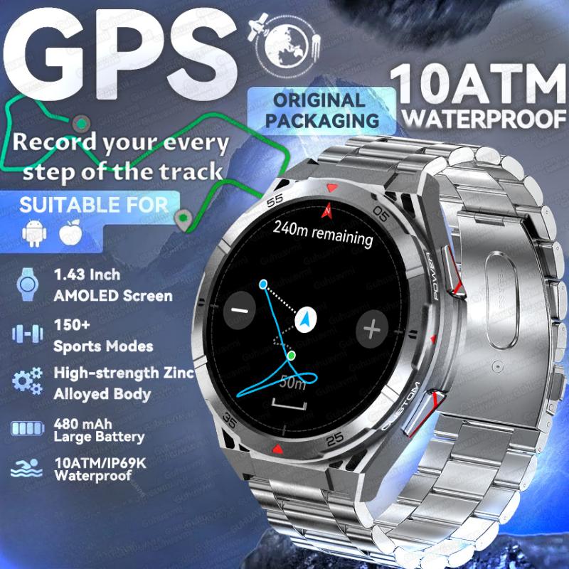 2025 Nuevo SmartWatch Premium con GPS Pantalla AMOLED Ultra HD GPS Incorporado Llamada BT Resistente al Agua 10ATM Pulsera Inteligente