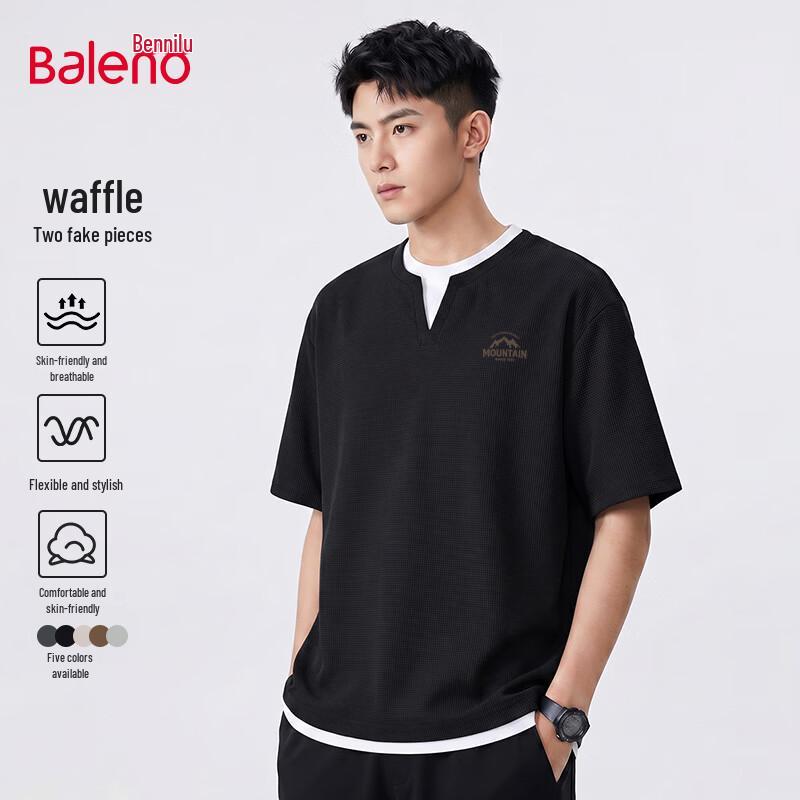 Baleno Men s Faux Two-Piece Waffle Knit T-Shirt M