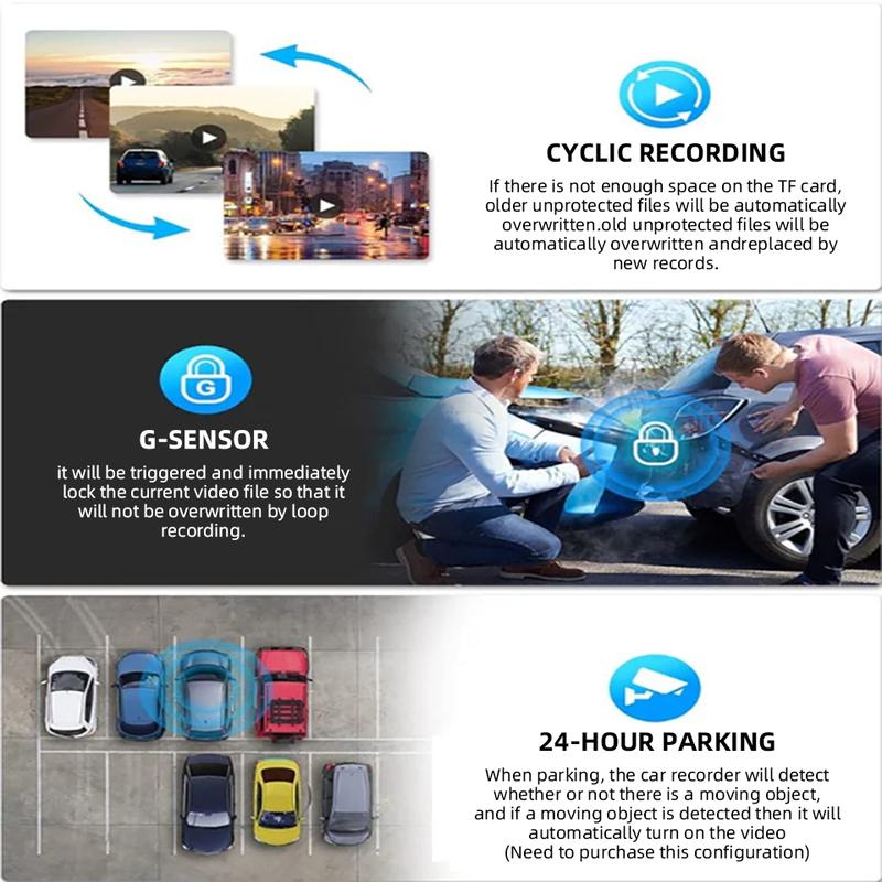 4 Channel Dash Cam Mini Driving Recorder 1080P Video Recorder with Night Vision Parking Surveillance Car DVR Camera
