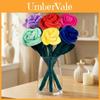 Romantic Plush Flower Set With Embroidered Petals For Anniversary And Giftgiving